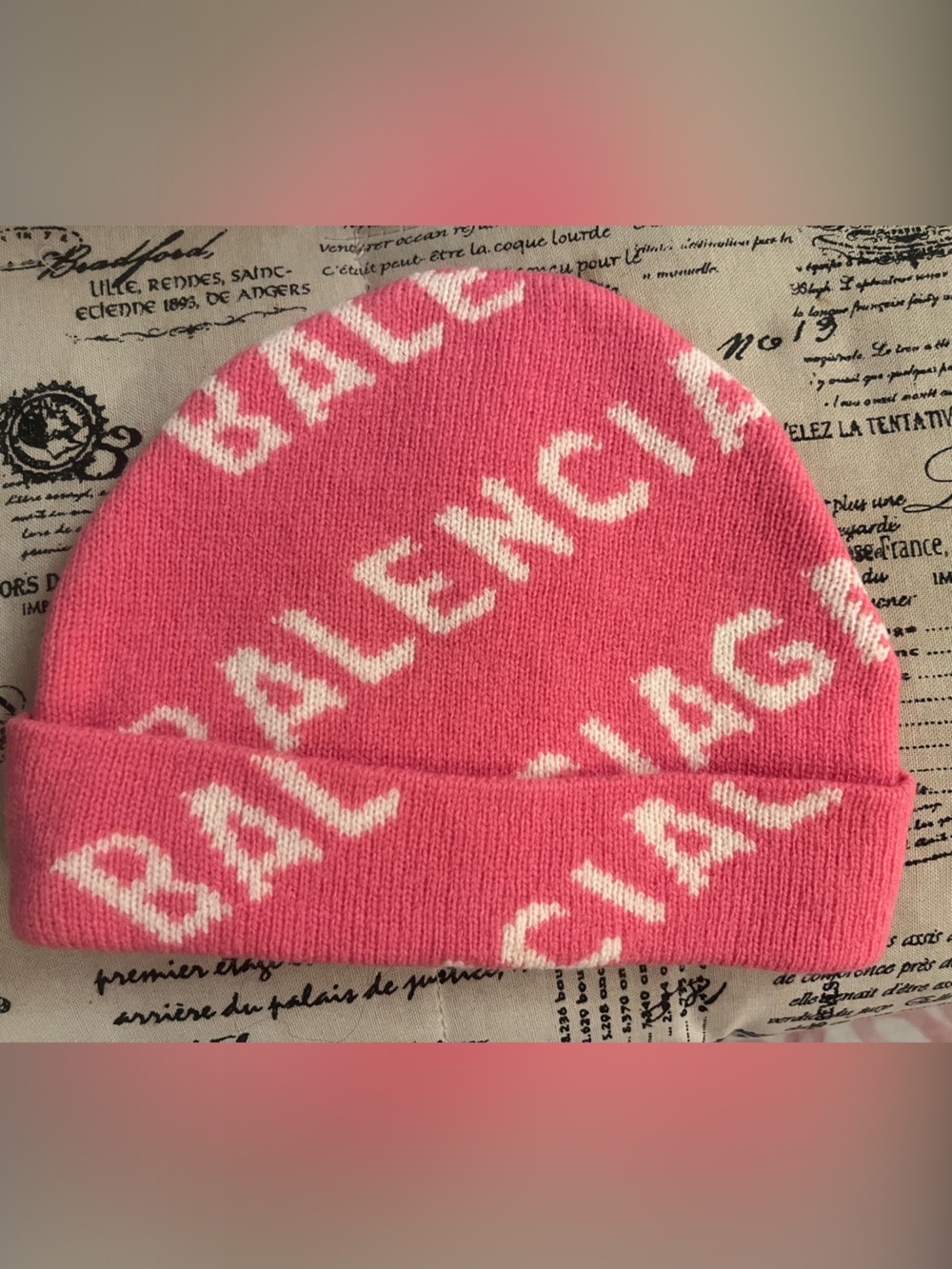 Balenciaga Pink Beanie Authentic
